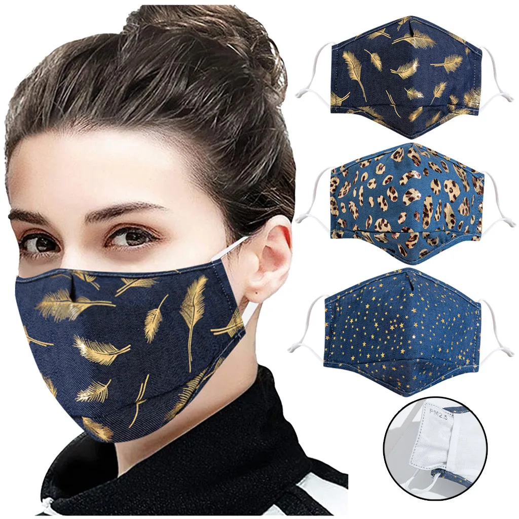 Mascarilla facial reutilizable, lavable, con estampado, para exteriores, ajustable, 1 unidad