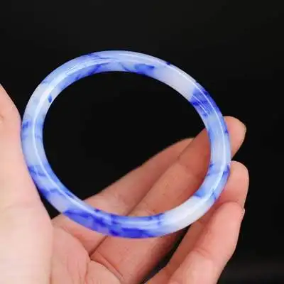 

Zheru Jewelry Natural Colorful Jade Double Color 54-62mm Bangle Elegant Princess Jewelry Best Gift