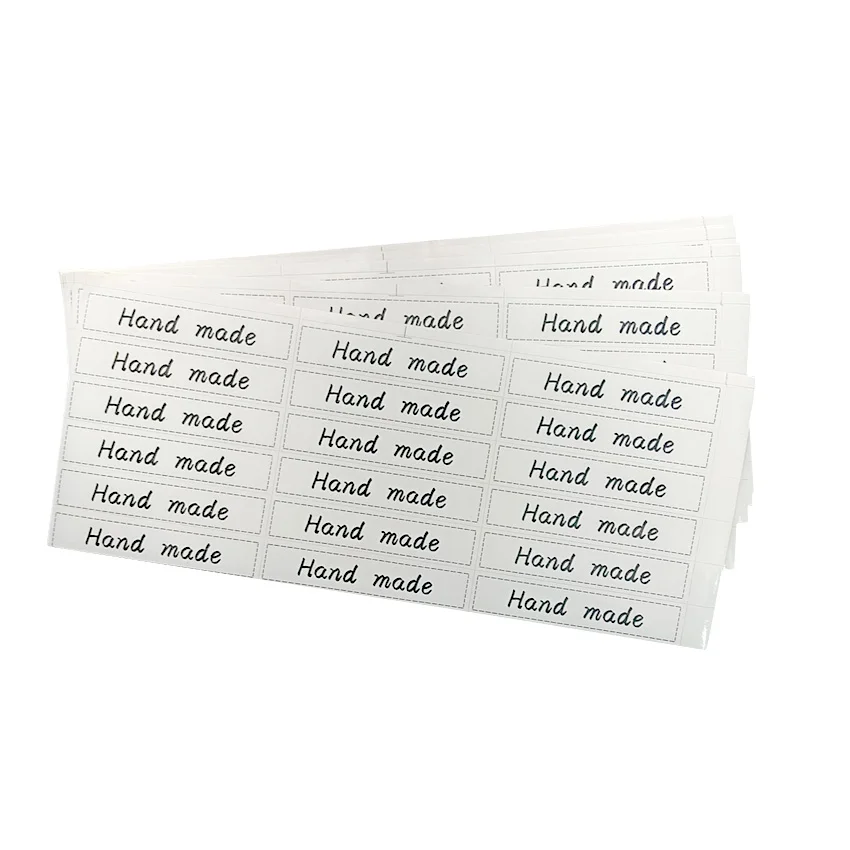 

180pcs/lot 'Hand Made' White Adhesive Gifts Paper Sealing Sticker DIY Decorative Package Label For Handmade Baking Products