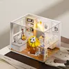 Mini Doll House Casa Free Dust Cover Diy Wooden Doll House Miniatures Kit Dollhouse Furniture Accessories Toys for Children Gift ► Photo 2/6