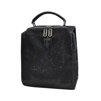 

New Women Soft Leather Mochila Feminina Luxury Black School Bags for Teenage Girls Travel Small Backpack