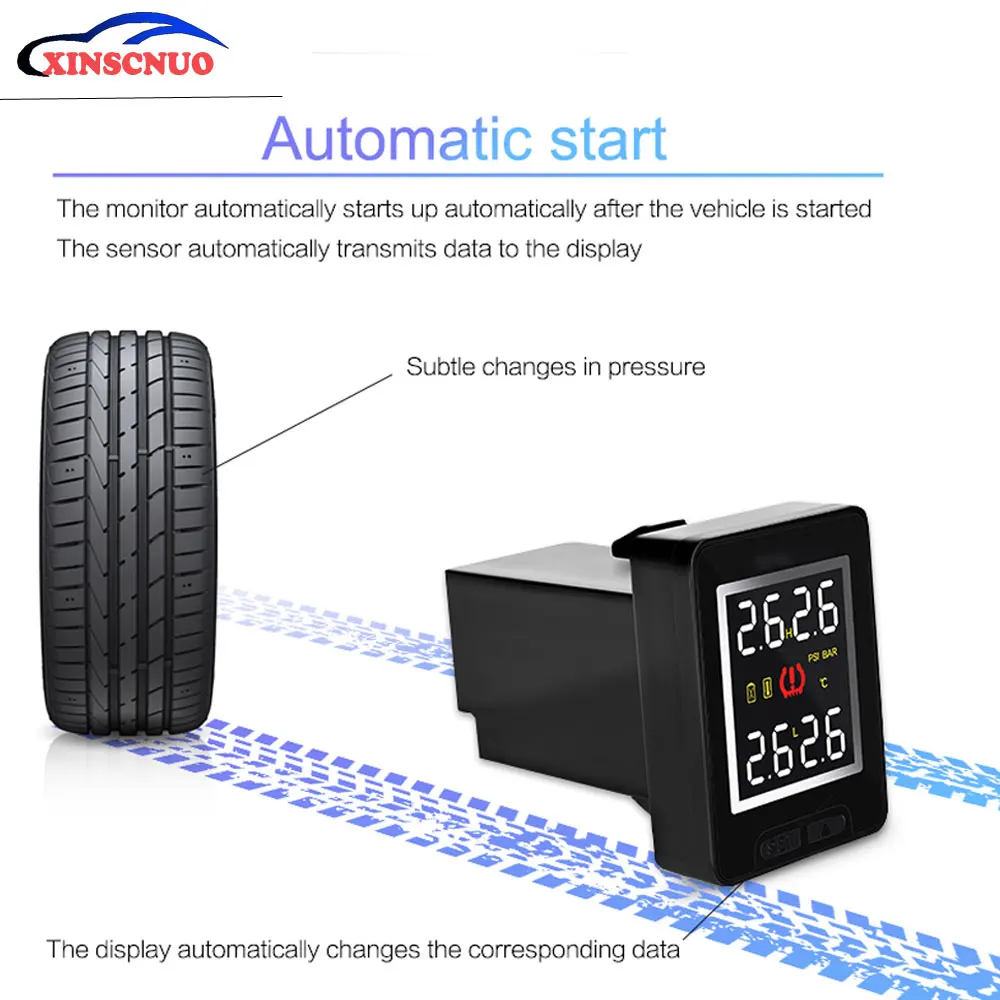 Ʈ ڵ TPMS Ÿ̾ з  ý, ȥ ú 4   溸 ý LCD ÷ TPMS 