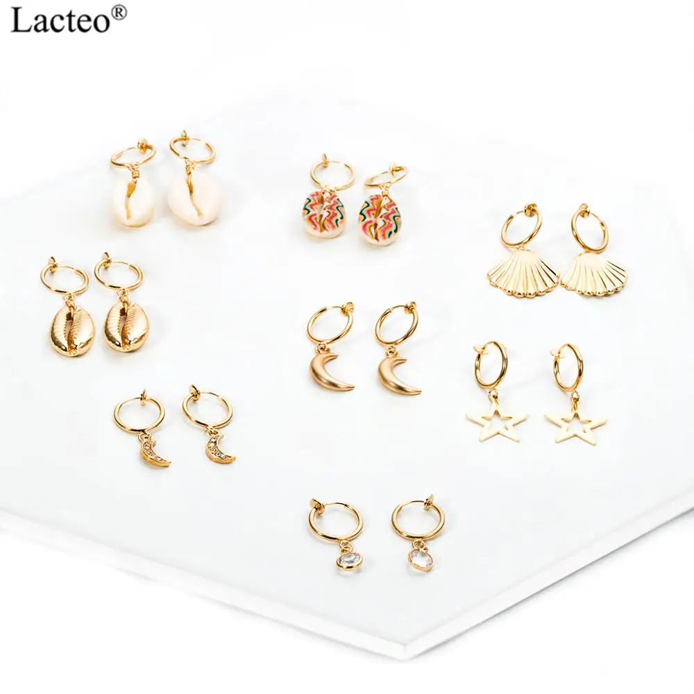 

Lacteo Bohemian 9 Styles Alloy Without Piercing Ear Clip Statement Moon Star Earrings for Women Accessories Jewelry Gifts