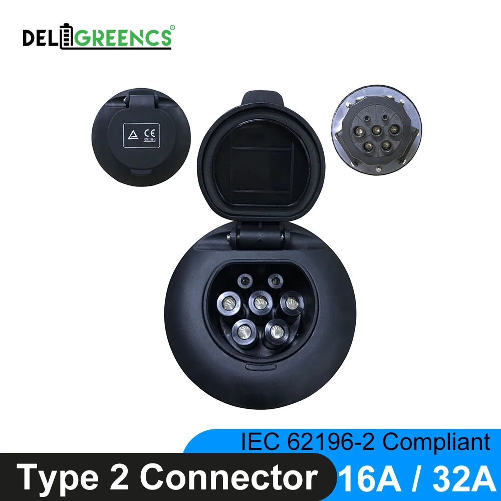 Duosida 16A 32A Inlet IEC 62196-2 Type 2 Connector AC Socket Charging inlet for Wall box 22KW 11kw Station Electric car | Автомобили и