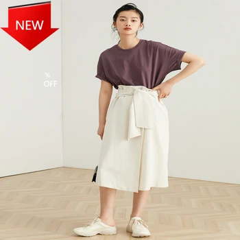 

Women Casual Beige Bow Skirt Saia Plus size 2020 Summer Spring Summer