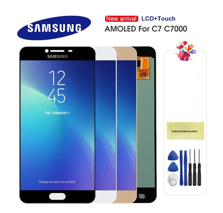 OLED сменный ЖК-дисплей для телефона Samsung Galaxy C7 C7000 SM-C7000 Super AMOLED дисплей сенсорный