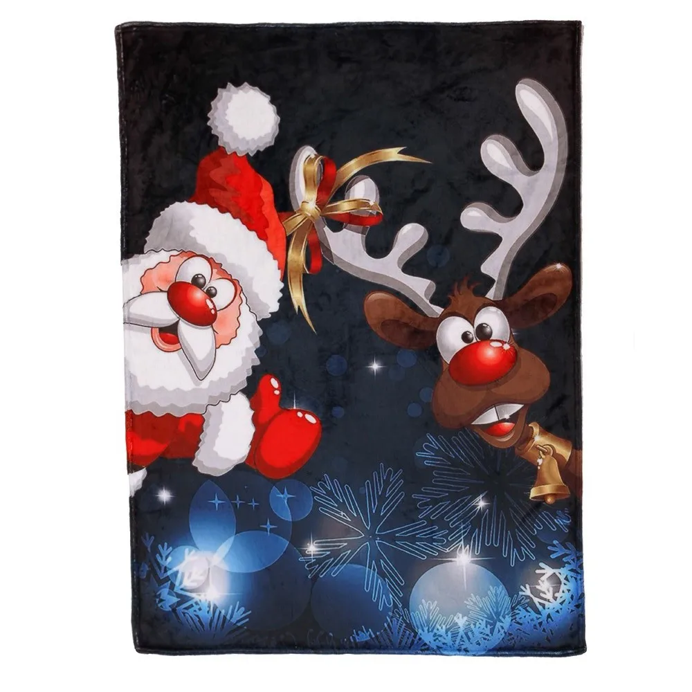 E OUNEED Merry Christmas одеяла из фланелевой ткани диван кровать одеяло 70x100 см супер мягкий теплый снеговик шаблон Одеяло Обложка#45 - Цвет: E