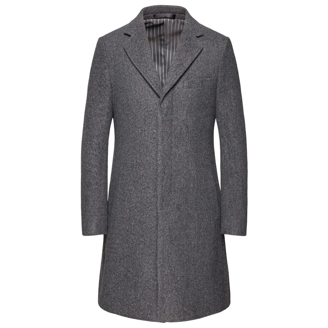 Новое роскошное шерстяное пальто для мужчин осень-зима однобортный Тренч средней длины британский стиль шерстяная куртка мужская одежда 6XL