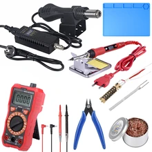 JCD микро фена 8858 Цифровой мультиметр Портативная паяльная станция BGA паяльная станция Антистатическая изоляция паяльная Рабочая мат Тепловая пушка