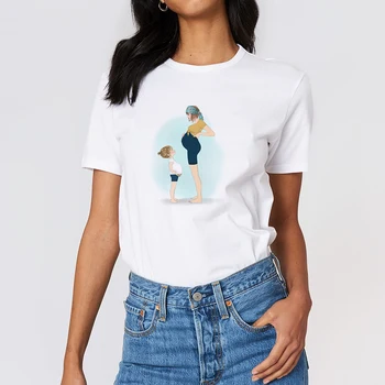 

Fashion Pregnant Mothers And Kids tshirt Ladies Girls Spring Summer T Shirt Harajuku Comfortable Tops Tees Round Neck T-shirt