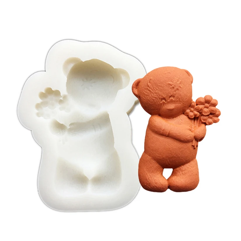 Teddybär Form Silikonform Sugarcraft Schokolade Cupcake Backform Fondant Kuchen Dekorieren Werkzeuge – Detail 4