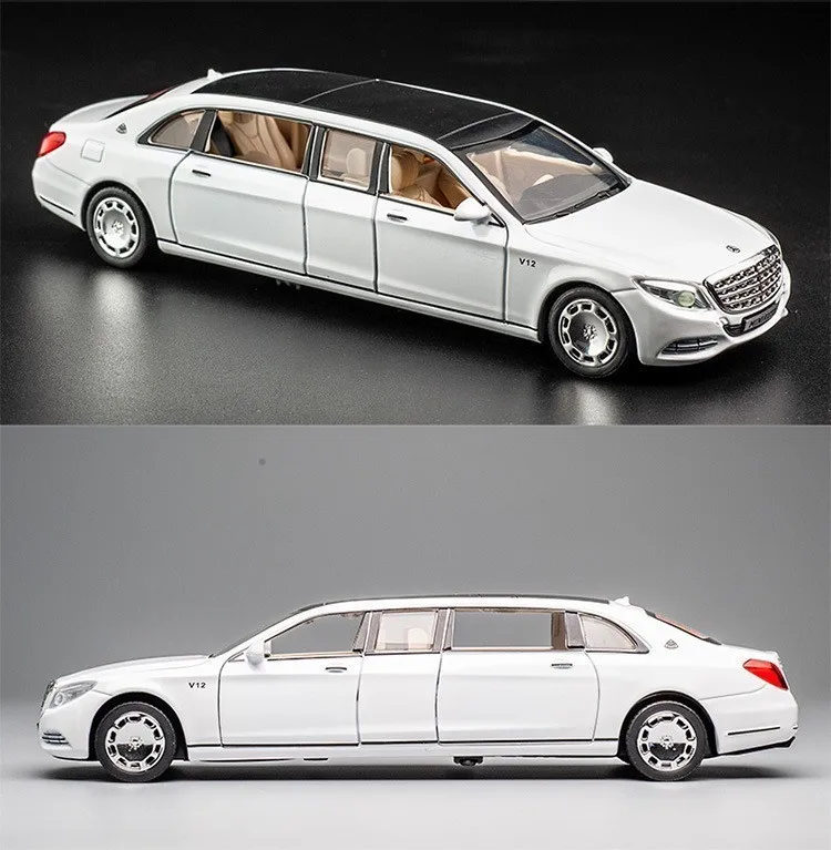 1/32 Maybach литая под давлением Металлическая Модель сплав Высокая симуляция автомобиля 6 дверей открывающийся подарок на день рождения инерционные игрушки для детей hotwheeling