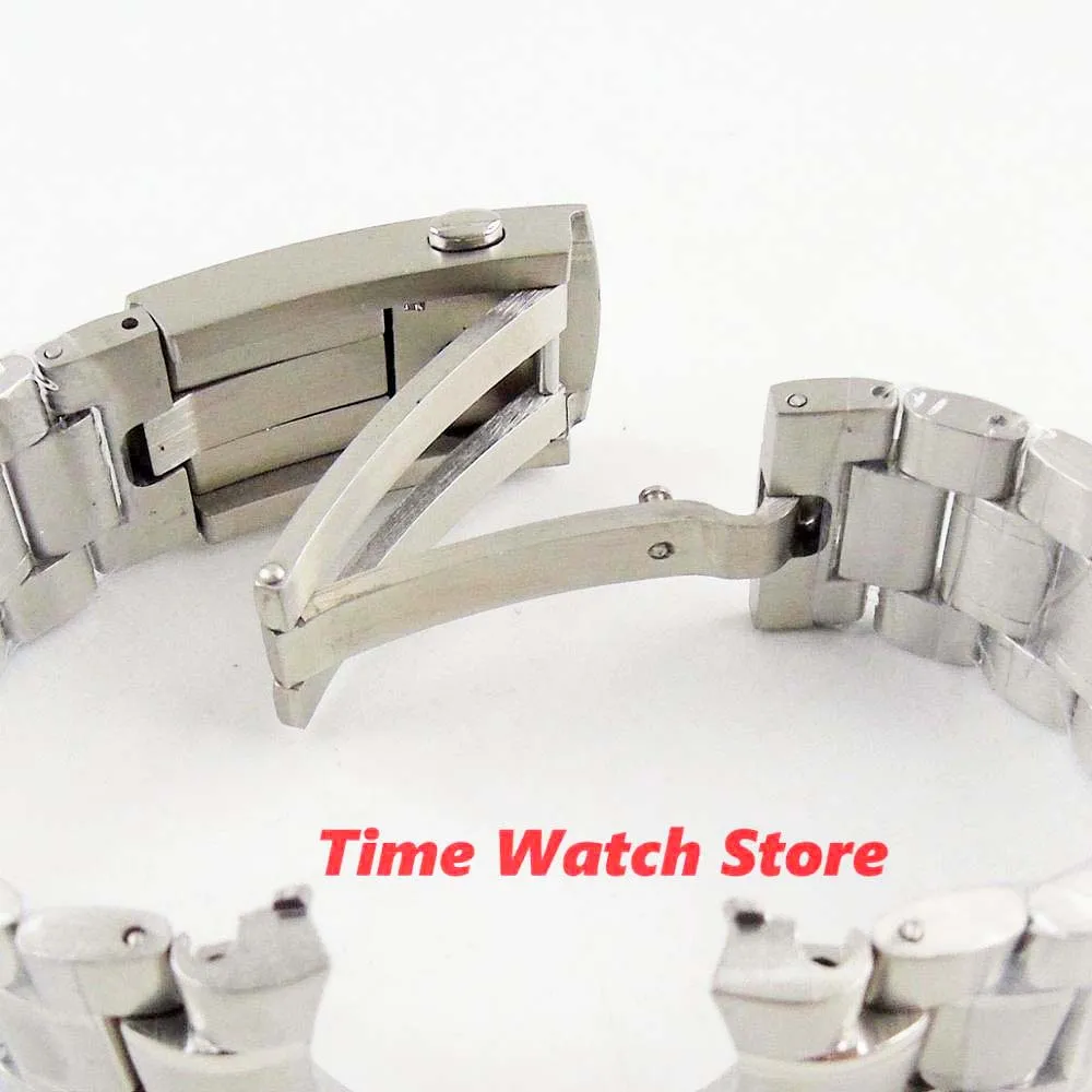 PARNIS 20 мм 316L Нержавеющая сталь ремешок для часов металлический браслет Складная Пряжка подходит для мужчин наручные часы S5