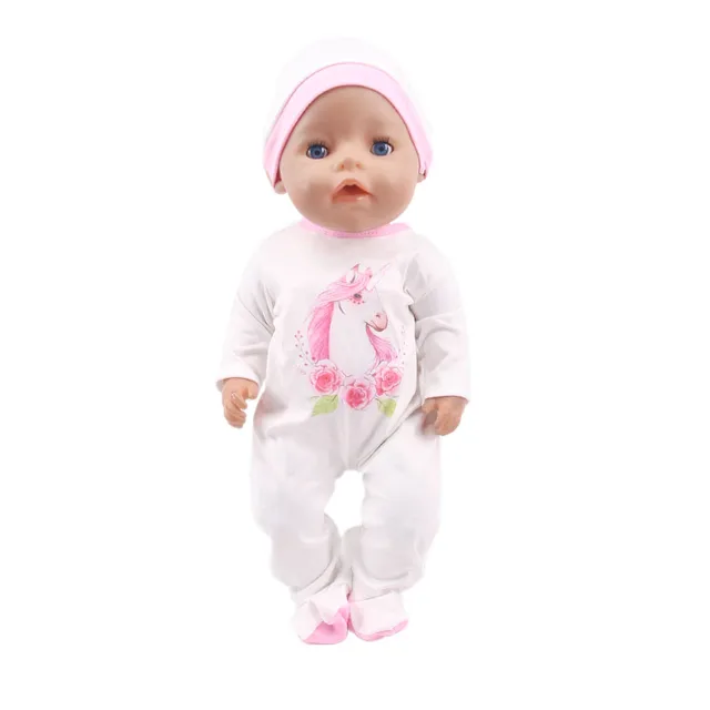  Doll Baby Clothes Unicorn Kitty Dress Fit 18 Inch American&43 CM Reborn New Born Baby Doll OG Girl Doll Russia DIY Gift`s Toy n344