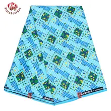 Анкара Африканский Воск полиэфирная ткань с принтом синий батик ткань Kente Анкара BintaRealWax 6 ярдов ткань для вечерние платье FP6181