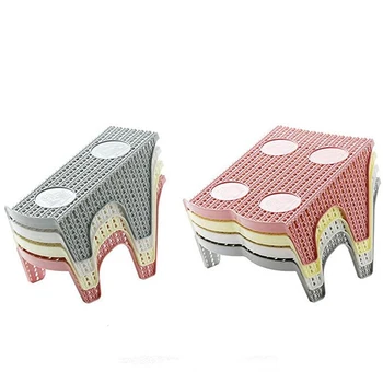

1Pc Lmitation Rattan Shoe Rack Double Display Space Saver Shoe Organizer Plastic Stand Shelf Storage Multi-Colors and Durable