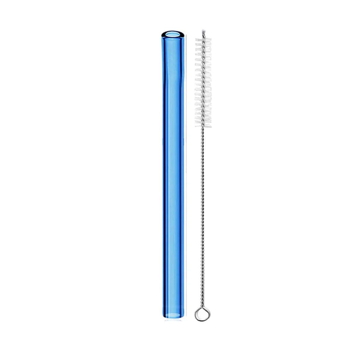 Eco-friendly Reusable Glass Wide Drinking Straws with Cleaning Brush for Smoothies, Milkshakes, and Bubble Tea