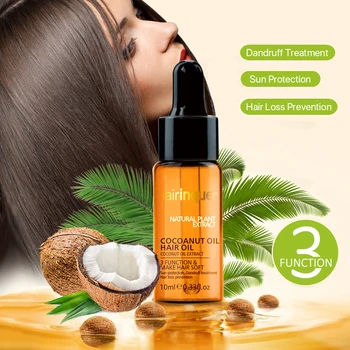

RuRc Hair Oil Sun Protection Coconut Oil Hair Care Anti Hair Loss MoisturizingThickening Dandruff Hair & Scalp Treatment 10ml