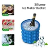 Silicone Ice Mold Tray Box Wine Drinks 2 in 1 Ice Cube Maker Bucket Fruit Iced Cooler Beer Container Whiskey Freeze Kitchen Tool 2
