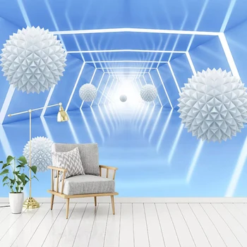 

Custom Any Size 3D Stereoscopic White Ball Creative Abstract Space Mural Modern Living Room Bedroom Wall Painting Wallpaper Roll
