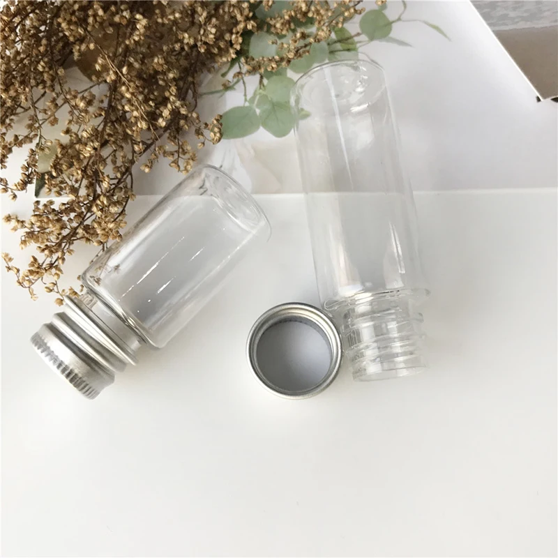 10/20ml Travel Empty Makeup Refillable Bottles Glass Sample Bottle With Aluminium Cap Small Shampoo Jar Cosmetic Containers