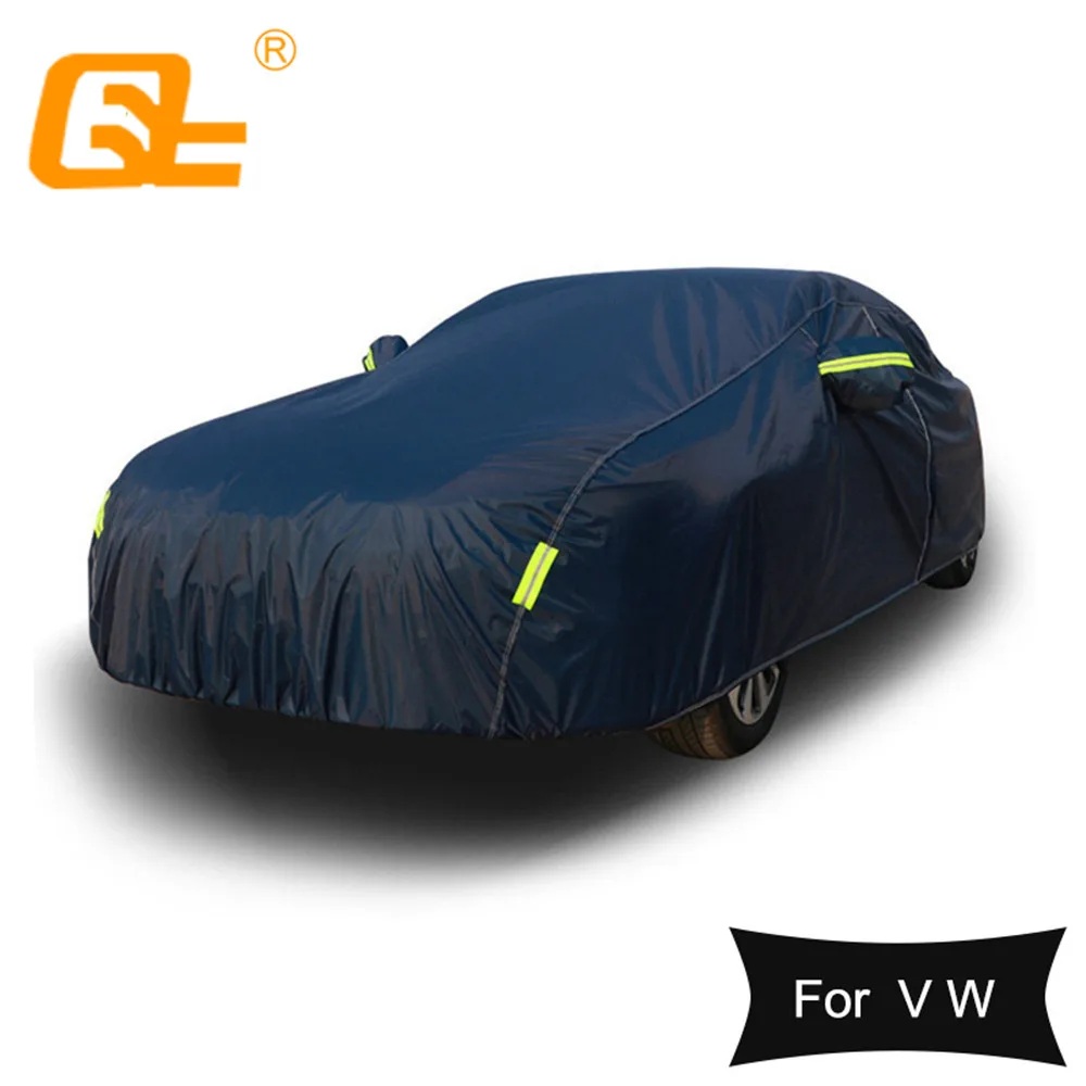 

210T Dark Blue Universal Full Car Cover Outdoor Snow Ice Dust Sun UV Shade Cover for Volkswagen Polo Passat Golf Tiguan