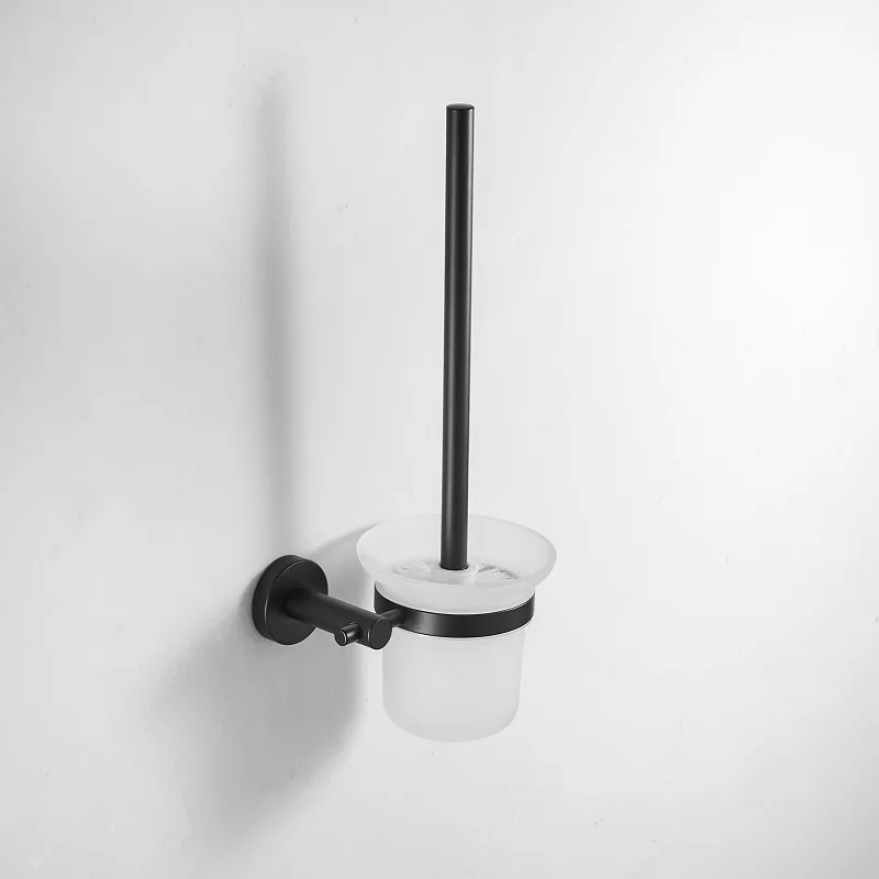 Toilet brush holder Современный Ванная комната комплектующие черного цвета комплект 304 Нержавеющая сталь бумажный Держатель салфеток Держатель для полотенца полотенце бар крючок, Товары для ванной - Цвет: Toilet brush holder