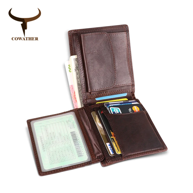 Kopen Cowather Portemonnee Voor Mannen Hoge Kwaliteit Koe Echt Leer Mannelijke Portemonnee Nieuwste Mode Korte Stijl Koeienhuid Portemonnee Gratis Verzending