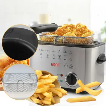 

Electric Fryer Household Single Cylinder Small Electric Fryer 1.5L Provincial Deep-fried Fritters Pan Temperature Control Snack