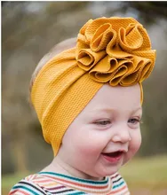 Baby Mädchen Stirnbänder Baby Headwrap Blüte Wrap Stirnbänder Baby Headwraps Puff Blüte Turbane Handgemachte Outfit Haarband