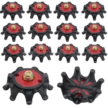 

14pcs /Lot Golf Spikes Pins 1/4 Turn Fast Twist Cleats Shoes Spikes Replacement Training Aids Tool Accessories Red