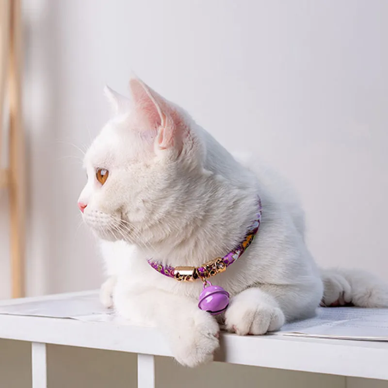 Adjustable 29-36cm Pet Cat Collar With Bell Charm Necklace Collar For Cats Kitten Small Dogs Chihuahua Collars Pet Accessories