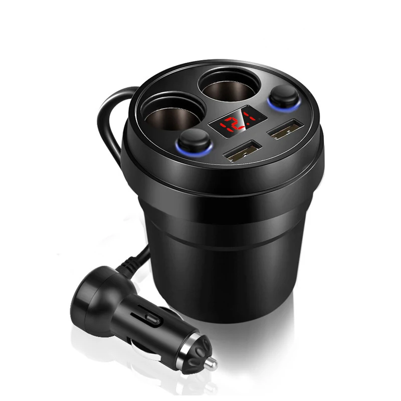 

Car Charger Dual USB Car Power Socket Adapter Cigarette Lighter Splitter Mobile Phone Chargers With Voltage LED Display