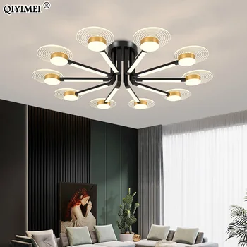 

New Nordic LED Chandelier Lights Modern Style Luminaire For Living Dining Room Bedroom Kitchen Hall Home Lamp Lighting AC90-260V