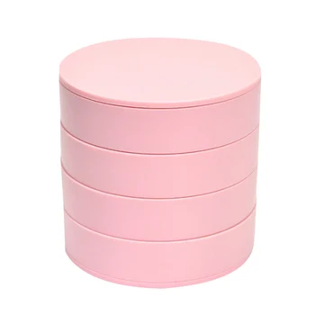

1pc Storage Container Jewelry Storage Box 4 Layers Cylinder Rotation Desktop Jewelry Case For Ear Stud Earrings