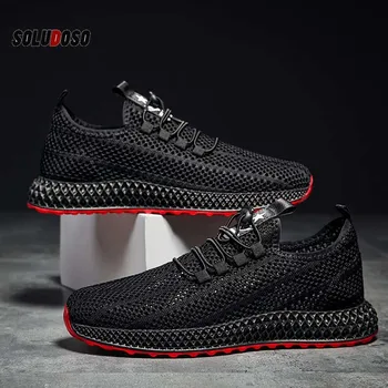 

2020 New Mesh Men Casual Shoes Lace-up Men Shoes Lightweight Comfortable Breathable Walking Sneakers Rubber Soft Bottom Non Slip
