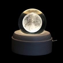 3D Elk Galaxy хрустальный шар деревянная светящаяся музыкальная шкатулка вращающийся инновационный подарок на день рождения Рождество ручная кривошипная Музыкальная Коробка для домашнего декора