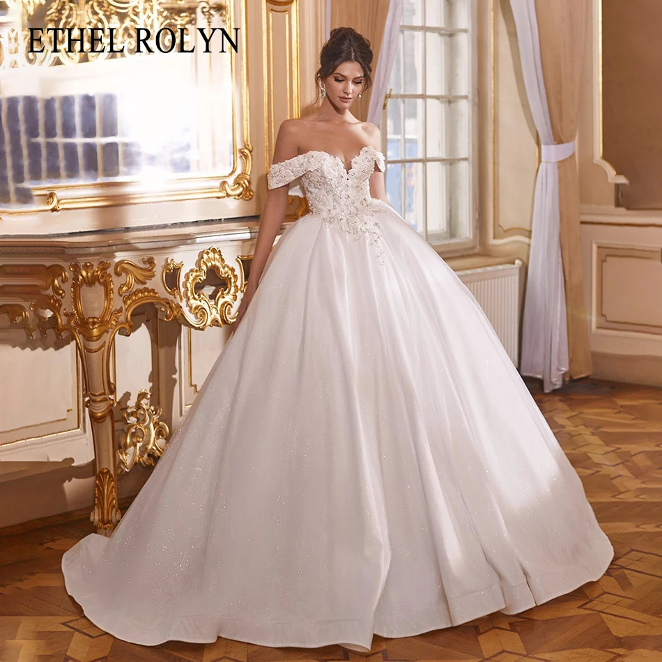 

Женское свадебное платье ETHEL ROLYN, ТРАПЕЦИЕВИДНОЕ ПЛАТЬЕ с кристаллами, аппликацией из бисера, открытой спиной и шнуровкой, свадебное платье принцессы, 2022