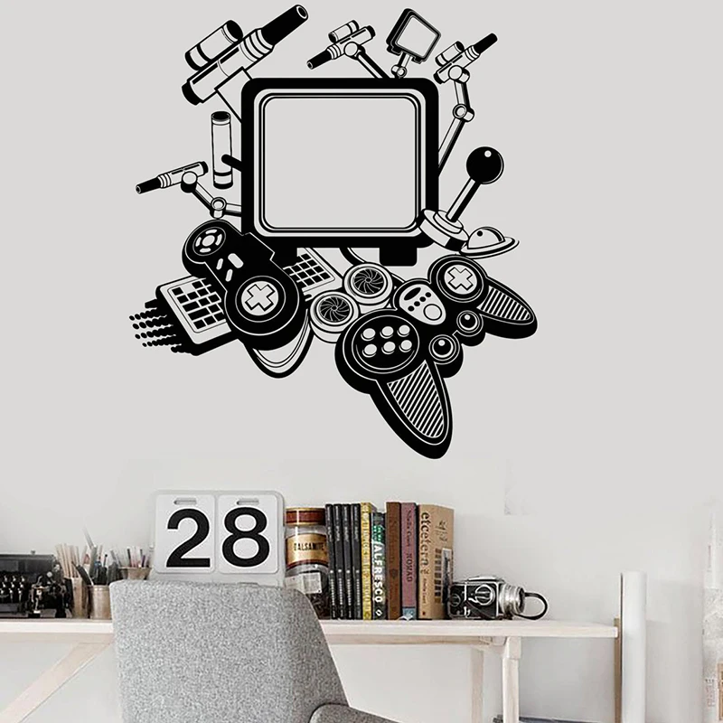 

PS4 Game Controller Joysticks Wall Sticker Xbox Gamer Electronic Contest Cool Decor Boys Bedroom Decoration DIY Vinyl Decal Y27