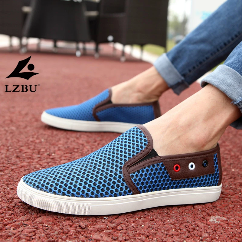 

Men's shoes 2019 breathable Elastic fashion mesh casual sports shoes men No shoelaces lightweight driving shoes large size shoes