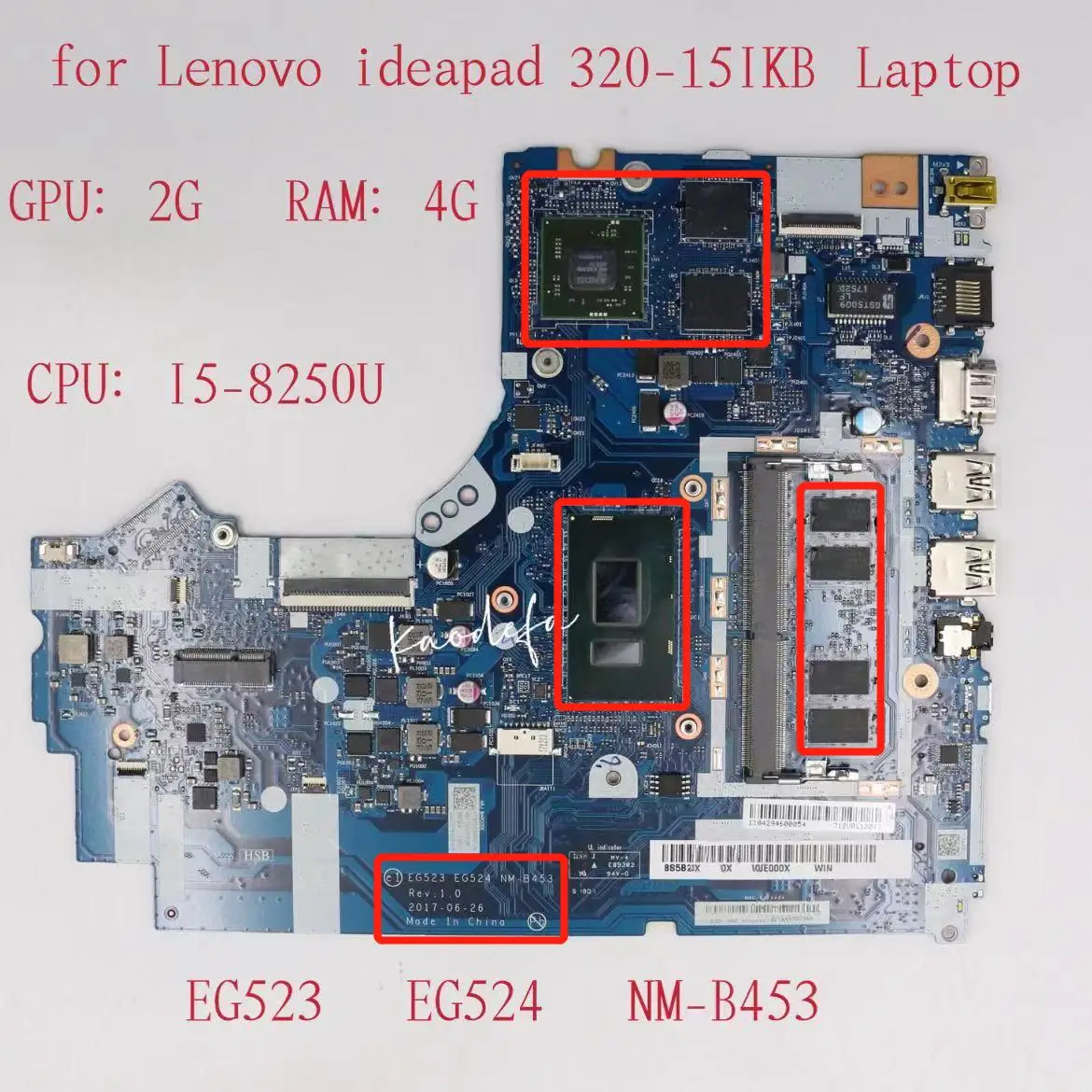 

NM-B453 материнская плата для Ideapad 320-15IKB, материнская плата для ноутбука, ЦП: I5-8250U GPU:R17M 2G RAM:4G FRU:5B20Q11147 5B20Q11187 5B20Q11165