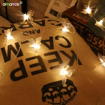 

2M-20M Butterfly garland Christmas Led String lights Home Indoor Outdoor Garden Tree Holiday Decoration Fairy light AA battery
