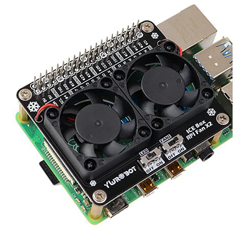 Для Raspberry Pi светодиодный модуль вентилятора охлаждения GPIO Плата расширения совместима с Raspberry Pi 4 Модель B 3B+/3B/4B/3A