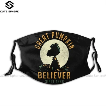 

Peanuts Mouth Face Mask Great Pumpkin Believer Facial Mask Kawai Cool with 2 Filters for Adult