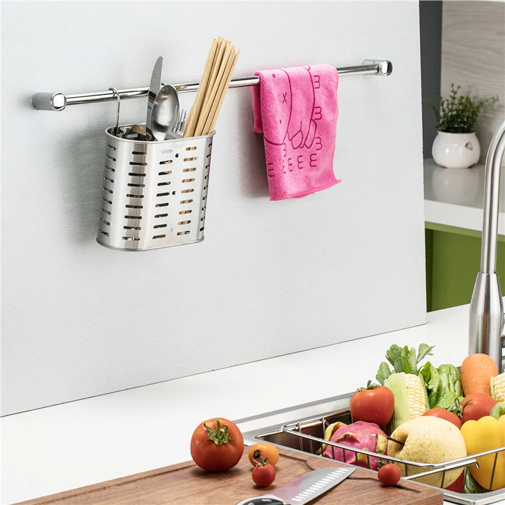 

Stainless Steel Hanging Chopsticks Spoon Fork Knife Drain Basket Cutlery Hanging Vertical Storage Drainer Tableware Dry Rack