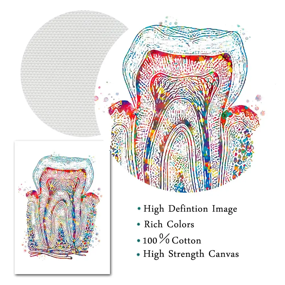 Tooth Implant Canvas Wall Painting Dental Art Poster Dentist Anatomy Prints Medical Wall Art Pictures Hospital Clinic Decoration Painting & Calligraphy hot