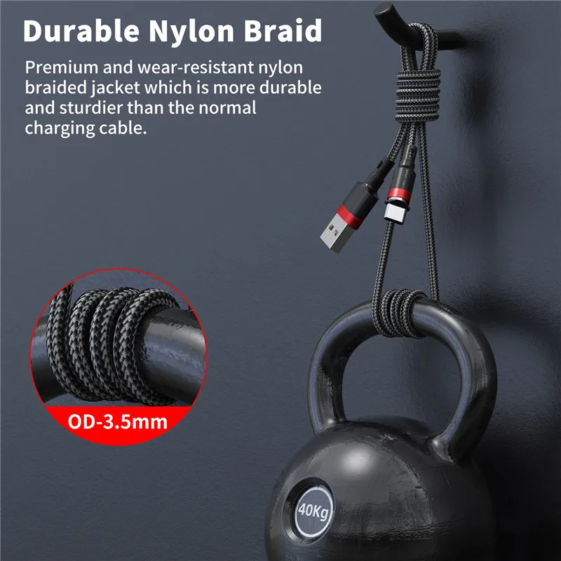 USLION 5A Magnetic USB Charge Cable USB Type C Fast Charging Cable For iphone 15 Pro Xiaomi Magnet USB C Data Charging Wire Cord