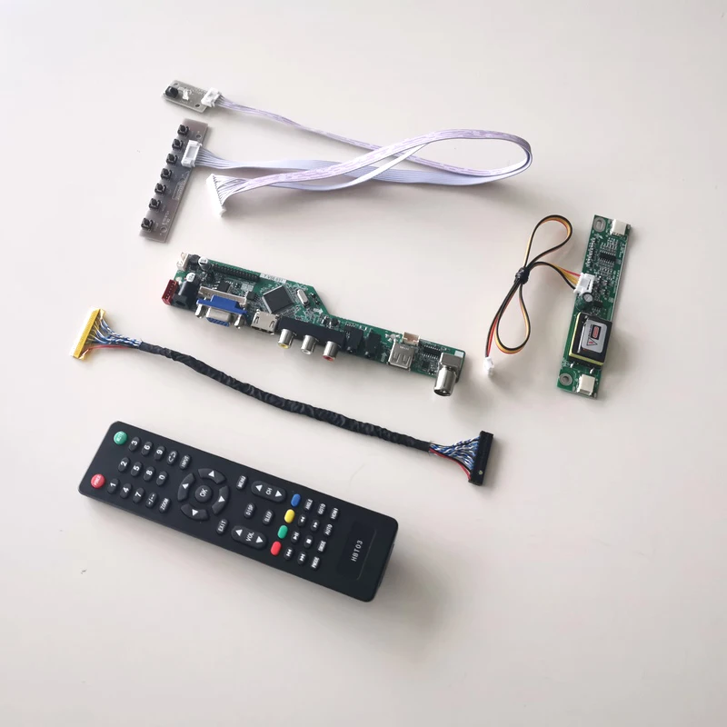 Для M185XW01 V2 V4 пульт+ инвертор+ клавиатура T. V56 плата контроллера 2CCFL 30Pin LVDS VGA HDMI AV USB RF ЖК-дисплей Панель DIY kit