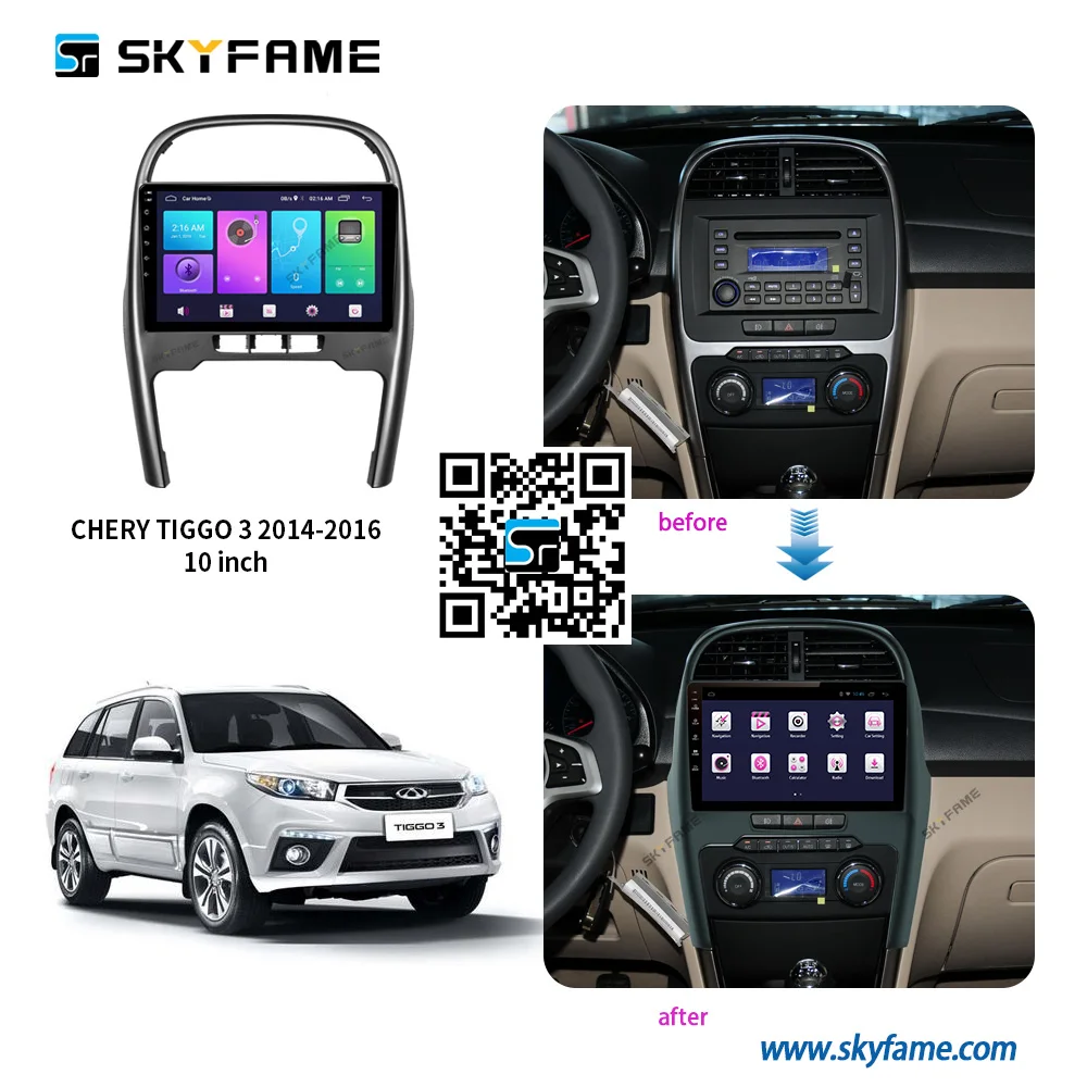 Chery Tiggo 3  SKYFAME ڵ   2009-2013 2014-2016 ȵ̵ Radio Dash Panel