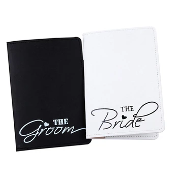 

Passport Holder,Bride and Groom Passport Covers,Just Married Wedding Honeymoon Passport Holders Pack of 2